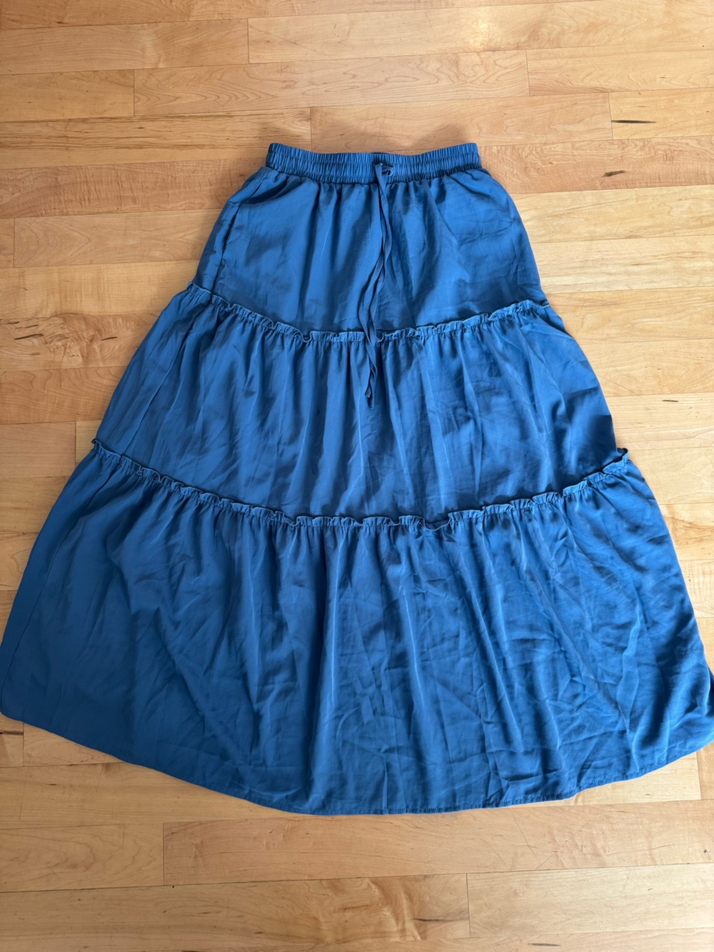 Blue Tiered Maxi Skirt